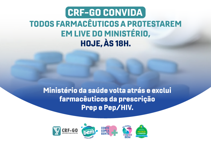 CRF-GO | Novo comunicado: Ministério da Saúde afirma que farmacêuticos não podem mais prescrever PrEP e PEP ao HIV/Aids 