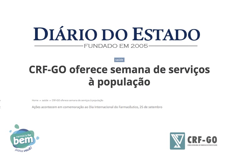 CRF-GO | Diário do Estado noticia Semana do Farmacêutico