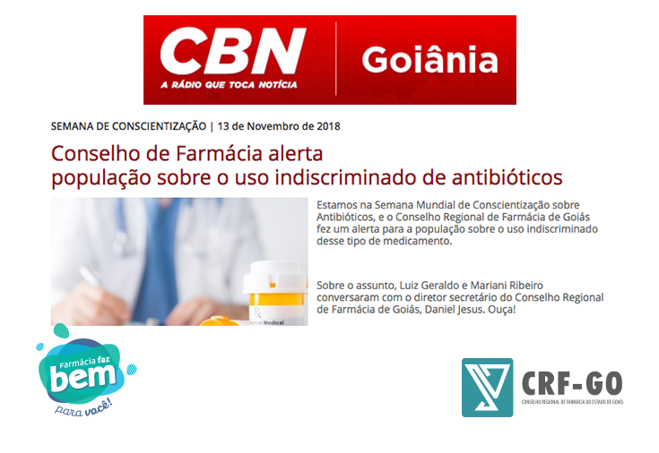 CRF-GO | Alerta do uso racional de antibióticos é notícia em jornais