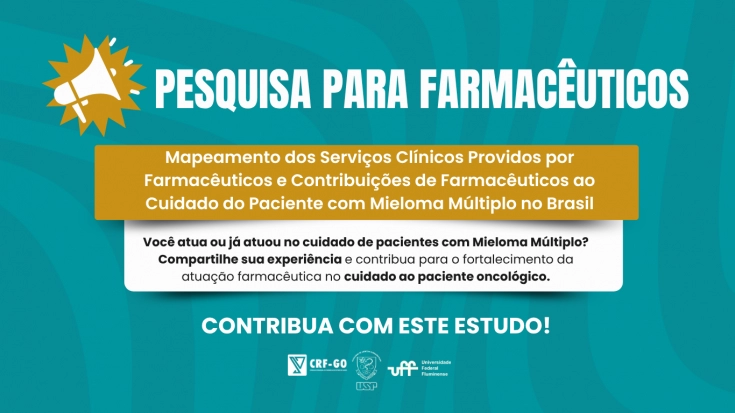 CRF-GO | Pesquisa nacional busca mapear a atuação de farmacêuticos no cuidado a pacientes com Mieloma Múltiplo