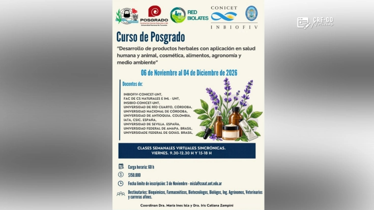 CRF-GO | Curso internacional de pós-graduação na Argentina aborda desenvolvimento de produtos naturais e inovação em saúde