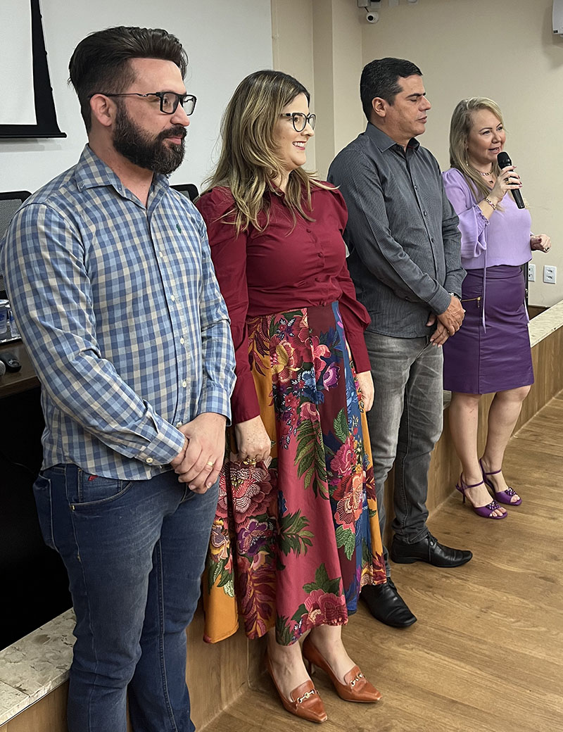 Diretoria reunida: Daniel Jesus, Lorena Baía, Leandro Zenon e Luciana Calil